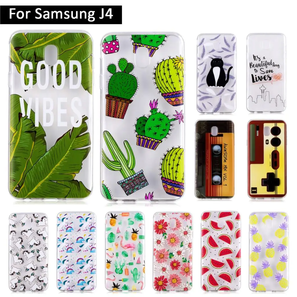 Fashion Case Cover For Samsung Galaxy J4 J400 2018 Coque Shells for samsung J 4 400 Mobile Soft Silicone TPU Phone Cases |