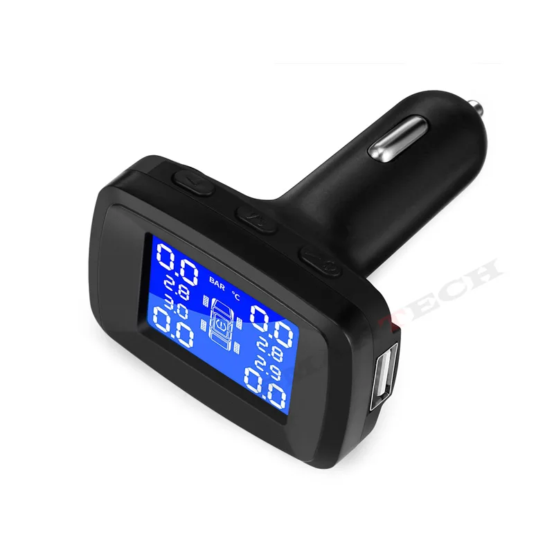 SMARTECH USB 2,0 TPMS с автомобильным зарядным устройством, универсальный прикуриватель, цифровой ЖК-дисплей, автоматическая система охранной сигнализации, давление в шинах