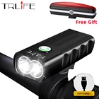 Лм 2*2T6 USB Перезаряжаемый встроенный аккумулятор велосипедный фонарь Водонепроницаемый Головной фонарь велосипедные аксессуары отправка в подарок задний фонарь