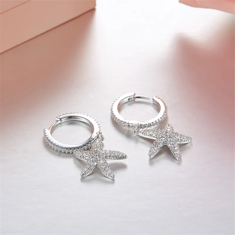 Серьги подвески женские из серебра 925 пробы с фианитами|Серьги-кольца| |