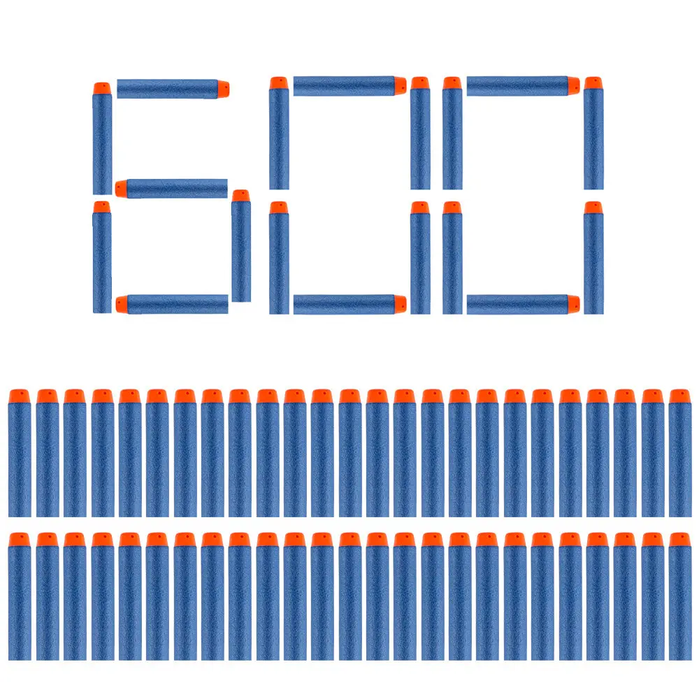 blue 600pcs 600 шт для пуль Nerf, мягкая полая головка 7,2 см, запасная игрушка дартс, пули для пуль серии Nerf, бластеры, рождественский подарок для детей - Цвет: blue 600pcs