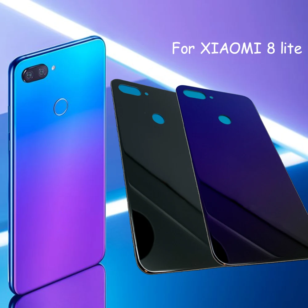 AAA Качество для Xiaomi Mi 8 Lite крышка батареи Задняя стеклянная задняя дверь корпус