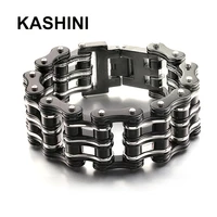 mens chain bracelets bangles punk biker bicycle motorcycle chain link bracelets for men three layer stainless steel jewelry