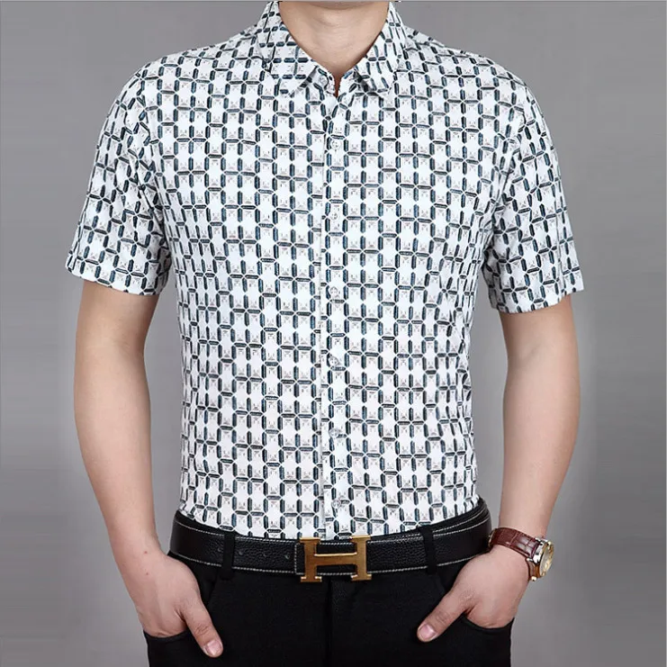 2014 brand fitness fashion men men's shirt desigual casual shirts summer business man clothing printed short sleeve camisas XXXL | Мужская