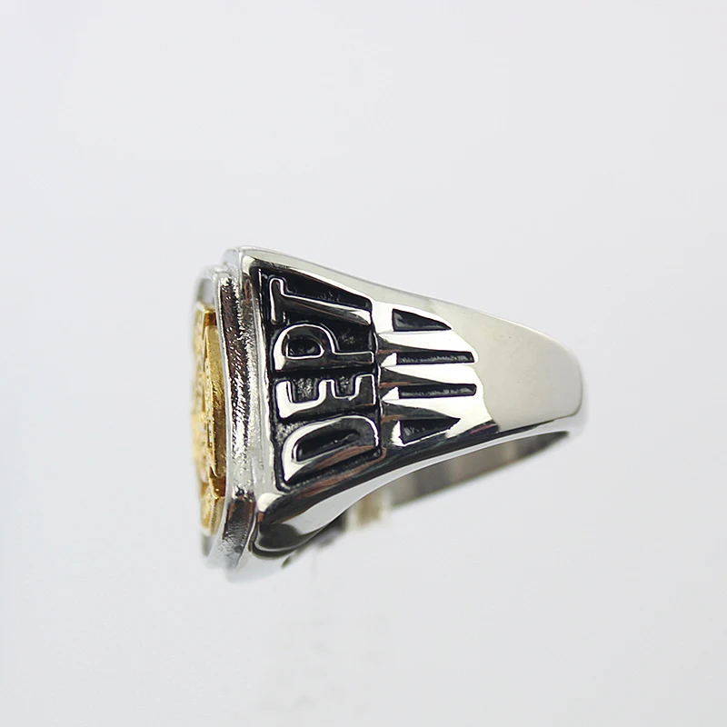 Мужское кольцо пожарного из нержавеющей стали Ner золотого цвета украшение в