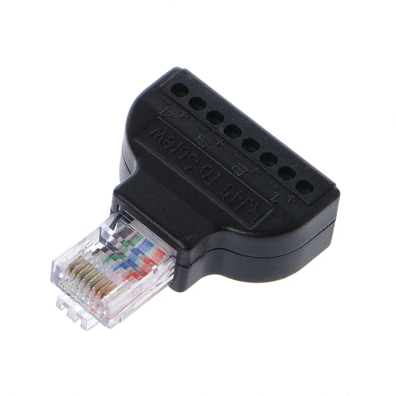 RJ45 Ethernet Мужской до 8 контактный терминал AV винт адаптер с наружной резьбой блок