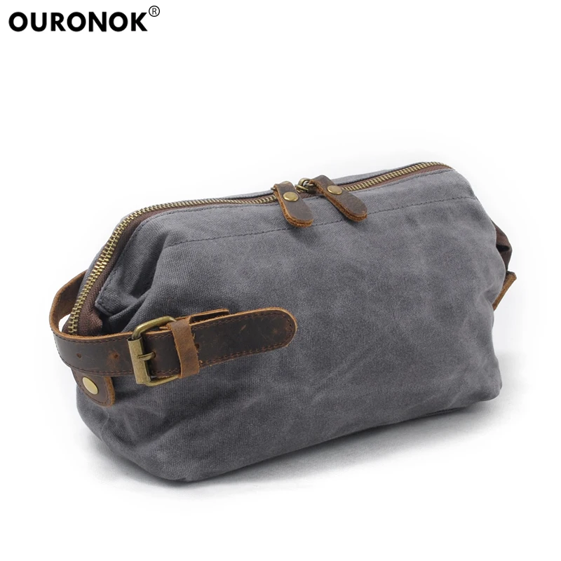 Мужская маленькая сумка браслет OURONOK тканевая Лоскутная моющаяся в стиле ретро