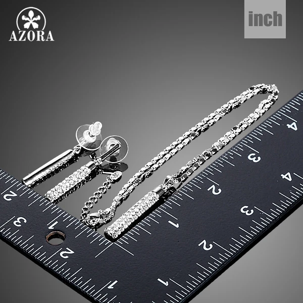 Azora элегантное прозрачное Австрийские кристаллы Stellux проложили висячие серьги и кулон ожерелье ювелирные наборы TG0216