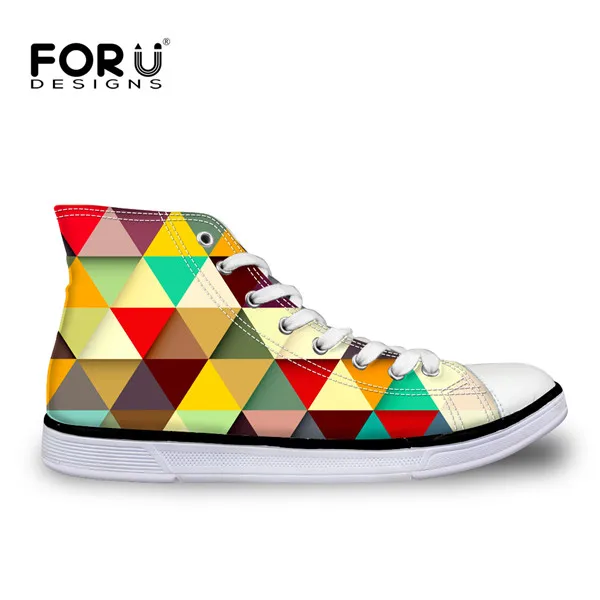 FORUDESIGNS/ г. Осенняя модная женская обувь из нескольких вулканизированных материалов Повседневная Женская парусиновая обувь с высоким берцем на шнуровке для женщин, женская обувь на плоской подошве - Цвет: C0684AK