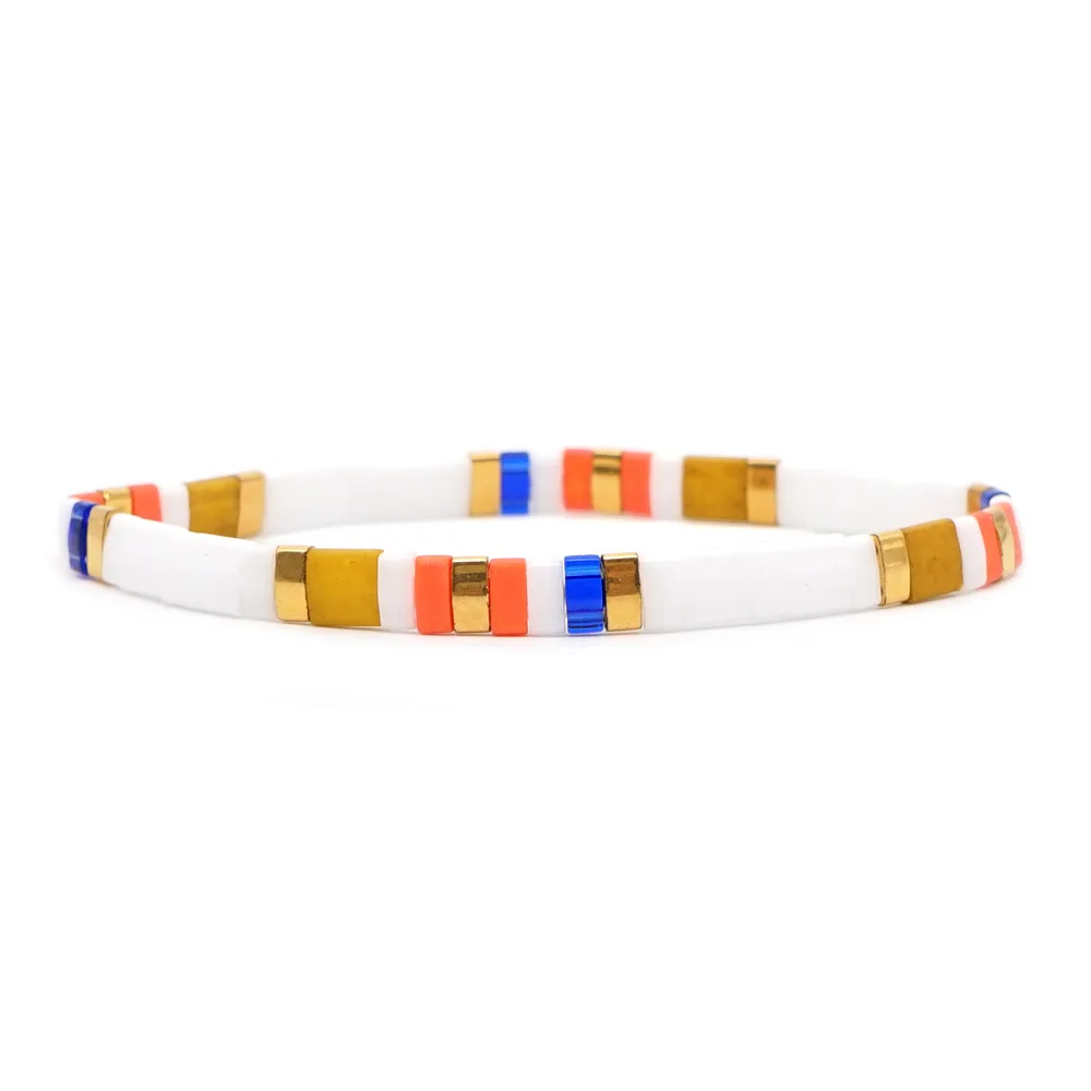 5 Богемные браслеты для женщин MIYUKI Tila бусины браслет Boho красочные Pulseira Mujer регулируемые ювелирные изделия модный подарок новинка - Окраска металла: 5