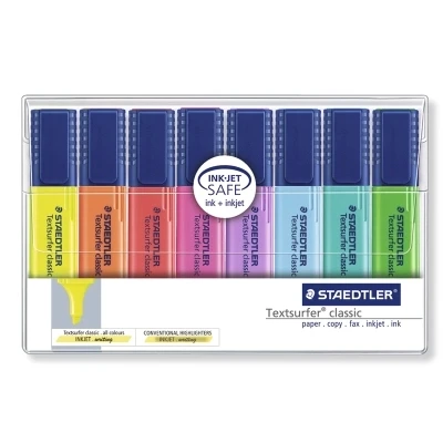 Цвет: желтый STAEDTLER Staedtler Textsurfer классический хайлайтер 364 WP4 WP8 неоновая ручка абсорбированная - Цвет: Цвет: желтый