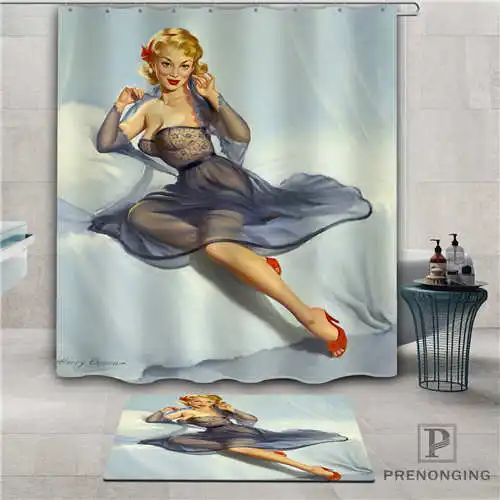 Индивидуальный pin up girl (8) водонепроницаемый занавеска для душа коврик дома ванной