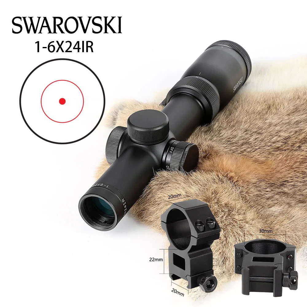 Имитация Swarovskl Riflescope 1-6x24IRZ3 F15 или F101 круг точка пунктуата дифференциации прицел стекло прицел Сделано в Китае - Цвет: F101 Reticle 20mm