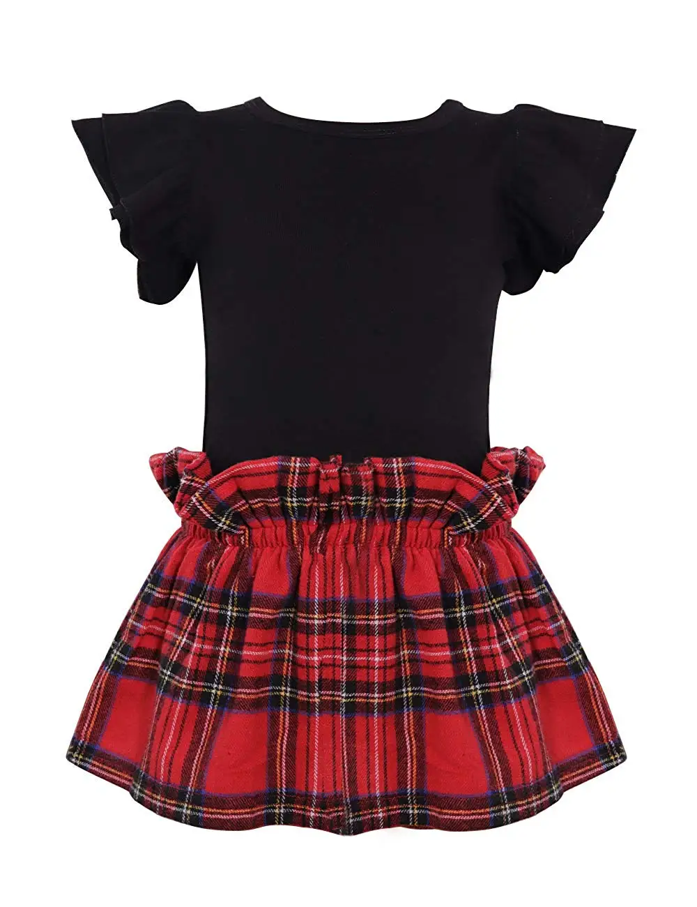 Oklady/Рождественская одежда для маленьких девочек комплект из хлопковой клетчатой