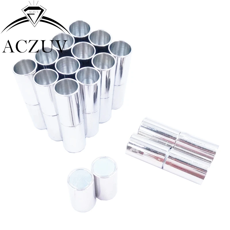 

500 шт., 3 мм, 4 мм, 5 мм, 6 мм, 8 мм, посеребренные металлические концевые колпачки с магнитными застежками для круглых кожаных украшений, ювелирные украшения LMC004