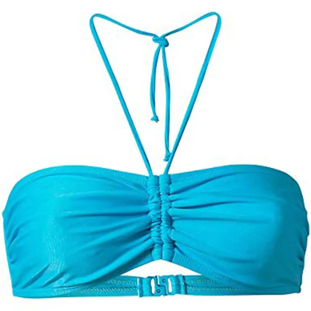 Модное женское летнее однотонное бикини топ-бандо соблазнительный однотонный