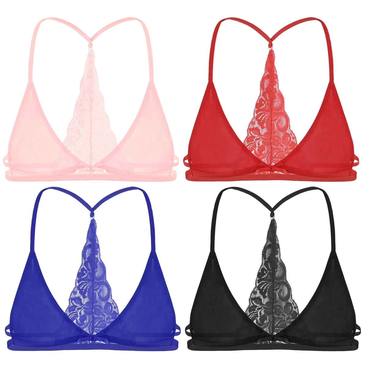 Мужской полупрозрачный кружевной бюстгальтер без косточек | Тематическая одежда