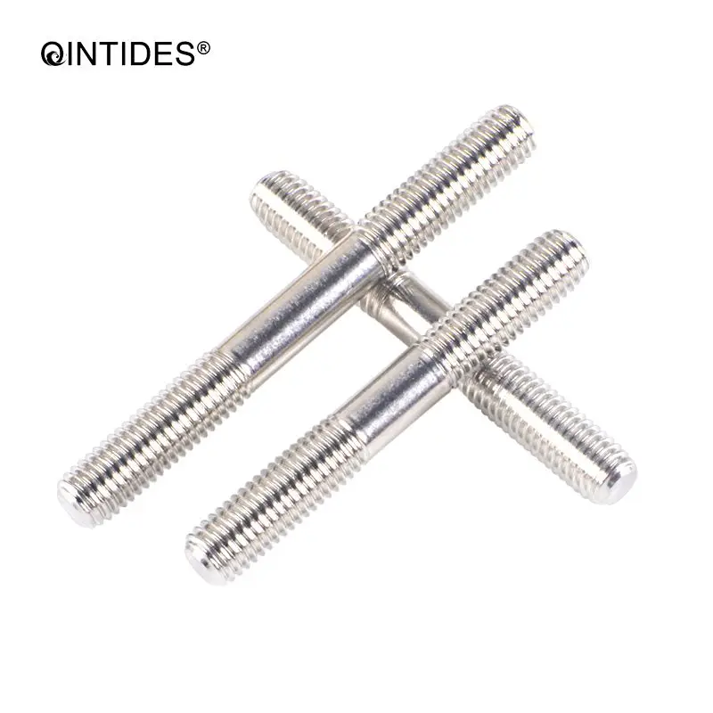 Qinstindes M6 M8 M10 двойные концевые шпильки(зажимной тип) 304 Изометрические болты с двойной головкой из нержавеющей стали