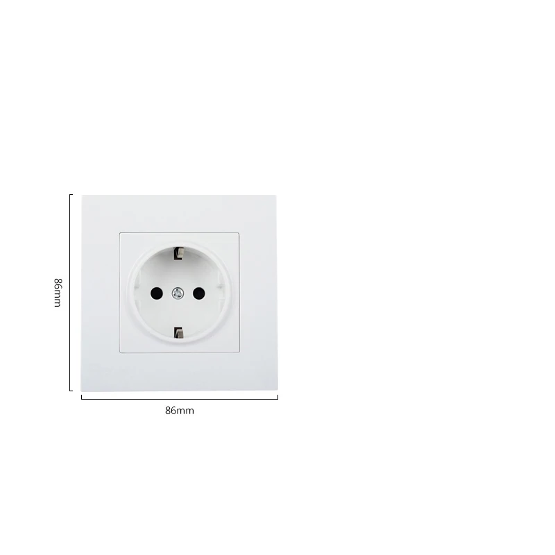 Новый ЕС Стандартный Мощность разъем Белый хрусталь Панель AC 110 ~ 250 В 16A стены