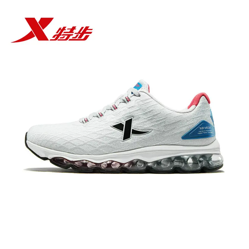 white blue Xtep AIR MEGA; женские кроссовки для бега; сезон весна; Новинка; повседневная обувь на воздушной подушке; кроссовки для бега; обувь для женщин; 881118119286 - Цвет: white blue