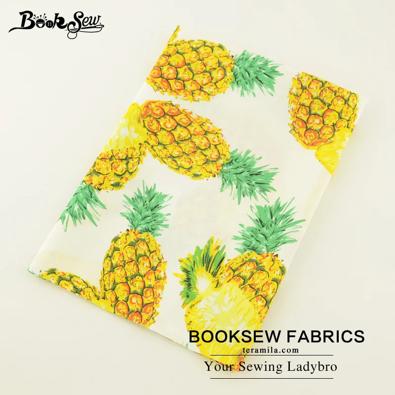 Booksew 100% хлопчатобумажная Поплиновая ткань с изображением ананасов для шитья