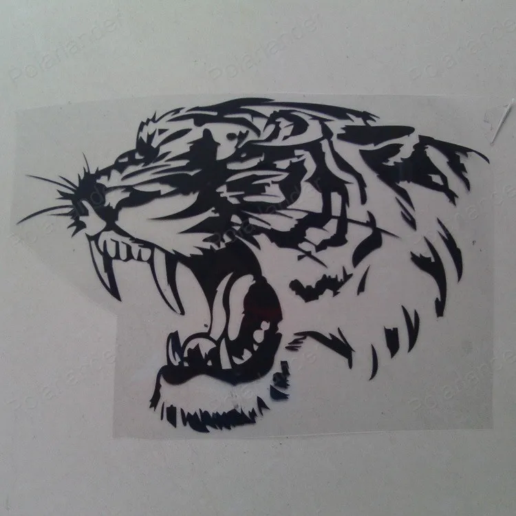 Черно-белые крутые светоотражающие наклейки для автомобиля на голову тигра