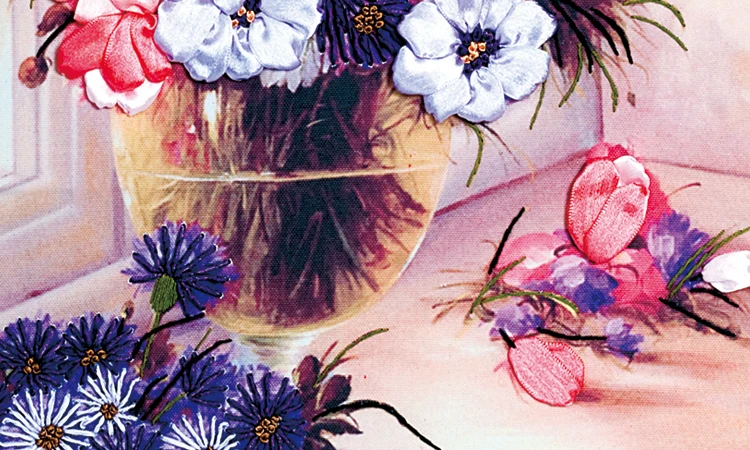 DIY ленты для вышивки рукоделия и наборы для вышивки крестиком декоративные картины на холсте цветные HD принты настенные художественные цветы C-0034