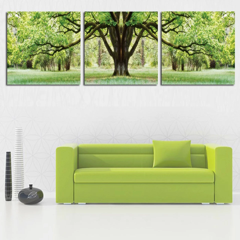 Декор для дома плакаты рамка гостиной настенное искусство 3 предмета Лес дерево