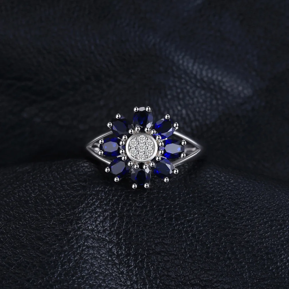 Jewelrypalace 4.6ct Овальный Форма создания сапфир цветок запахом заявление кольцо