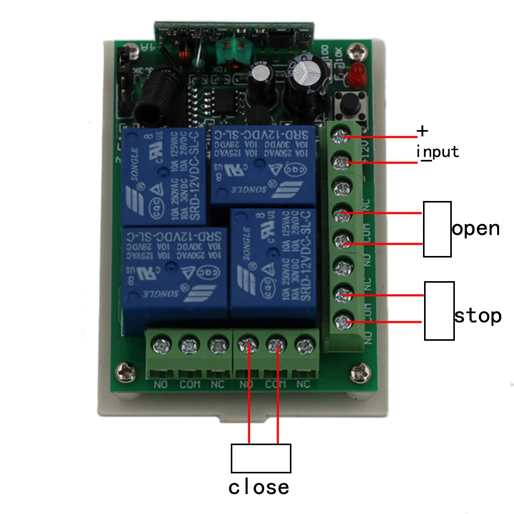 DC 12V 24V 4 CH каналы 4CH RF беспроводной ресивер передатчик совместим с 315 / 433