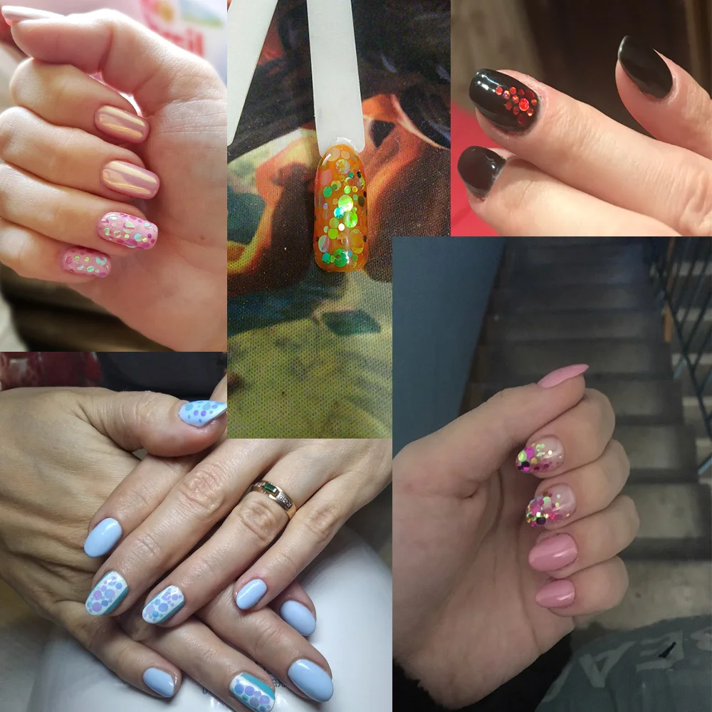 Новинка 1 коробка блестящие круглые ультратонкие блестки цветные хлопья для