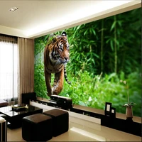 beibehang custom photo wallpaper tiger jungle foraging mighty king of beasts background large mural 3d wall wallpaper