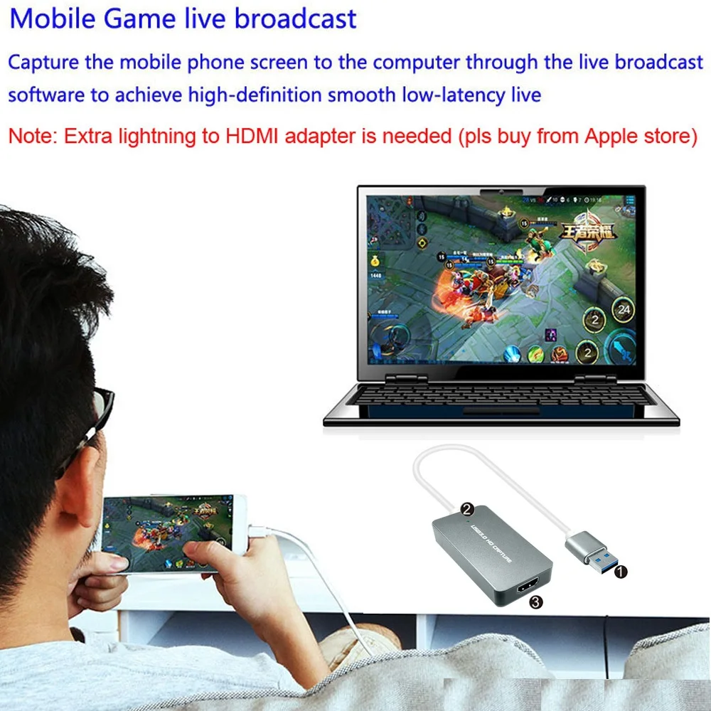 Карта видеозахвата USB 3 0 1080P HDMI для записи игр в прямом эфире PS3 PS4 XBOX ONE конференц