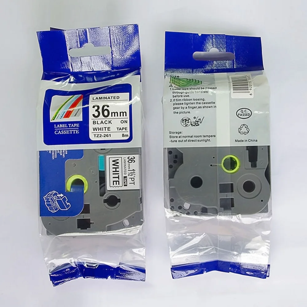 

Factory supply 5pcs Tze261 Tze-261 Laminated Compatible For Brother P-touch Printer Label Maker Tape Black on White tze 261