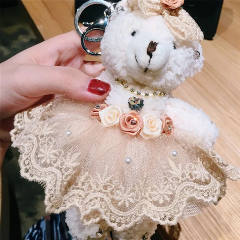 Платье с героями мультфильмов лук горный хрусталь брелок плюшевый медведь