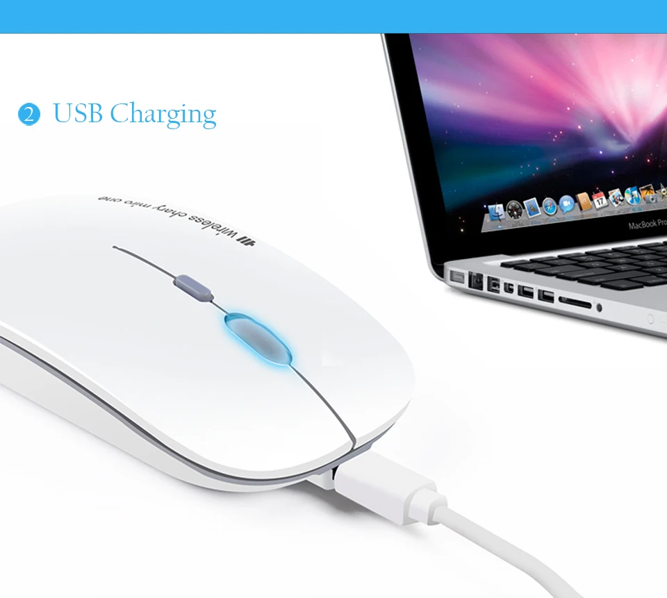 Тонкая беспроводная компьютерная мышь с бесшумной кнопкой 2400 dpi USB перезаряжаемая мышь 2,4 GHz N5 для девочек и женщин для ПК и ноутбука
