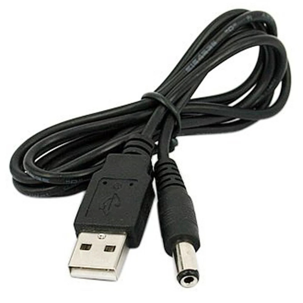 USB кабель 5 мм/2 1 мм 5V DC бочоночного разъема Мощность (черный 75 см) | Компьютеры и