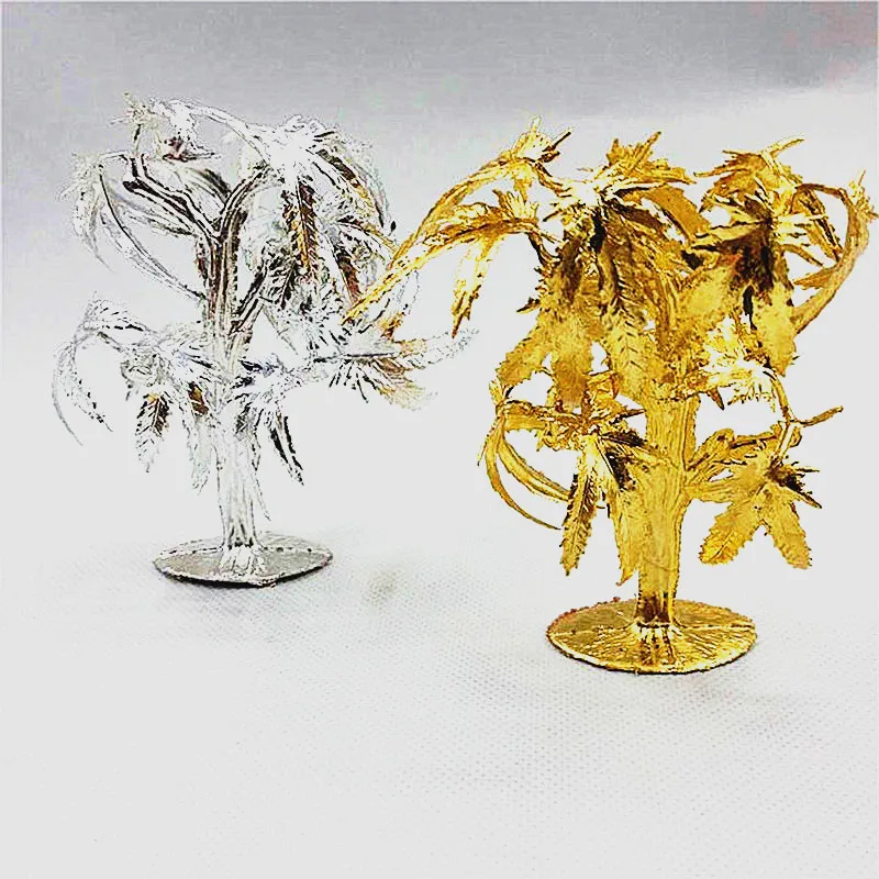 2017 Настоящее новое украшение 10 шт./лот искусственные деревья миниатюрные золотые