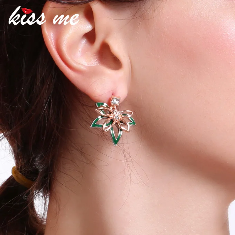 KISS ME корейские серьги новый дизайн цинковый сплав эмаль кристалл модные