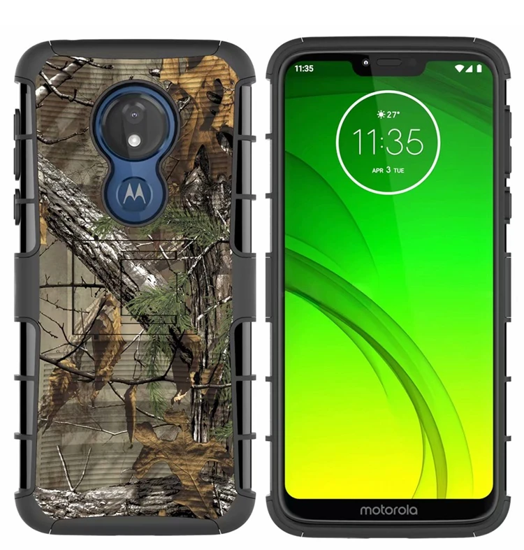 Для Motorola MOTO G7 power G7 power Американская версия Hybrid Heavy Duty 3 в 1 военный Камуфляжный Жесткий противоударный Чехол Зажим для ремня подставка чехол