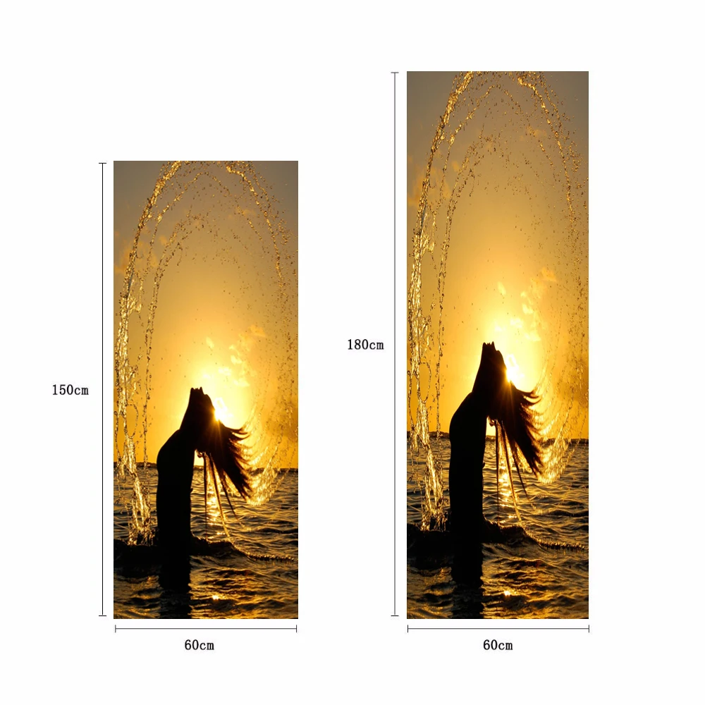 3d постер на закат для женщин водонепроницаемый ПВХ стикер холодильник