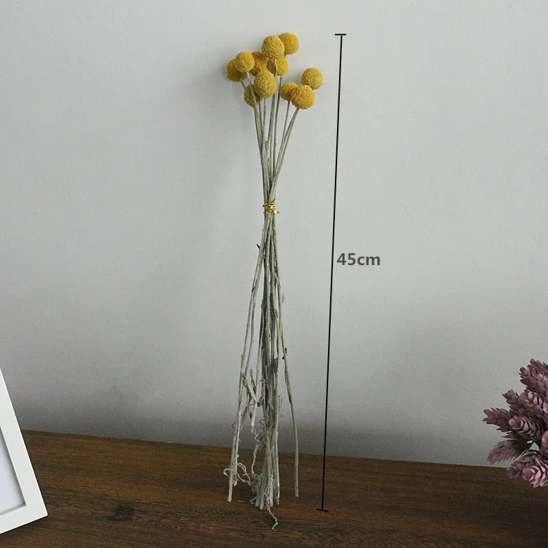 

Flone Golden Ball Flower Branch Eternal Flowers Dried Flowers DIY Flower Bouquet Wedding Aceesories Home Party Gift Decor Art