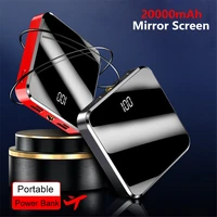 20000mah mini power bank portable powerbank charger mirror screen fast charging external battery for smart mobile phone battery
