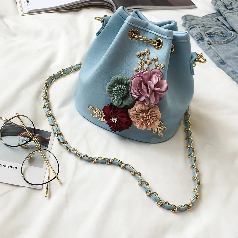2021 цветами ручной работы ведро сумки мини на плечо с цепочкой кросс боди