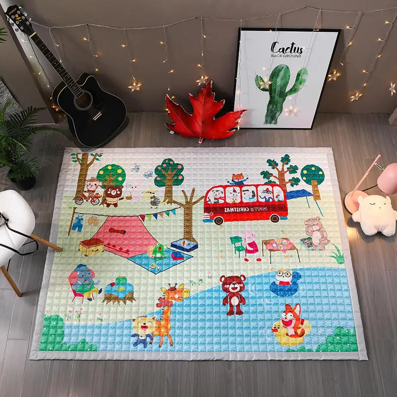 TREENDPOOL детский хлопковый игровой коврик, детский игровой коврик 150x200 см Ludo, машинная стирка, коврики для гостиной/спальни, противоскользящие