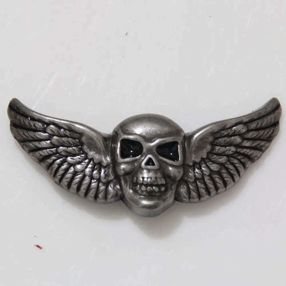 (KB705) 10 шт. череп крылья цикл Concho 2 &quot(5 1 см) x 1&quot (2 5 античное серебро|cycle hub|wings harleywing
