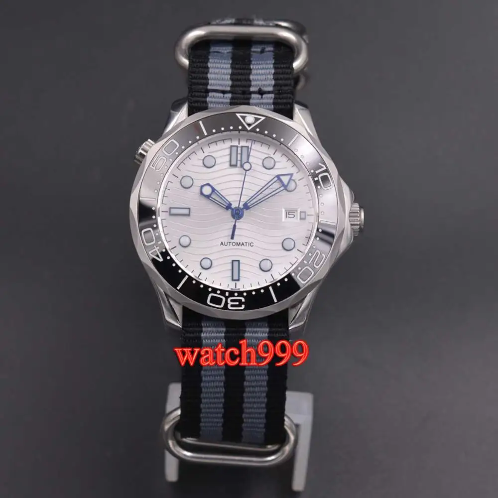 41 мм блигер светящийся керамический Безель белый циферблат сапфировое стекло