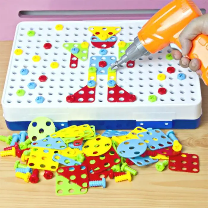Электрическая отвертка DIY обучающие игрушки дрель игра строительный конструктор для детей Дети XB 66