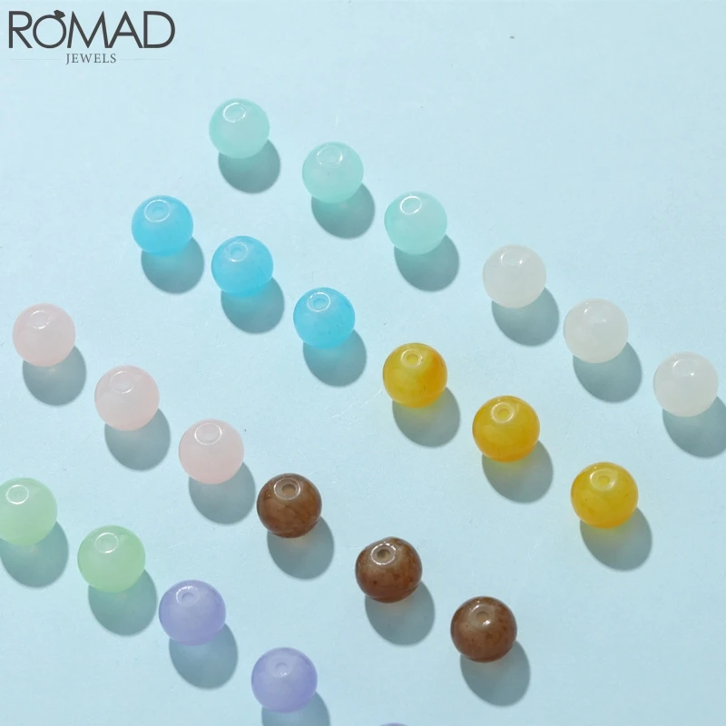 ROMAD 6 искусственных камней бусины кисточки серьги красочные самодельные