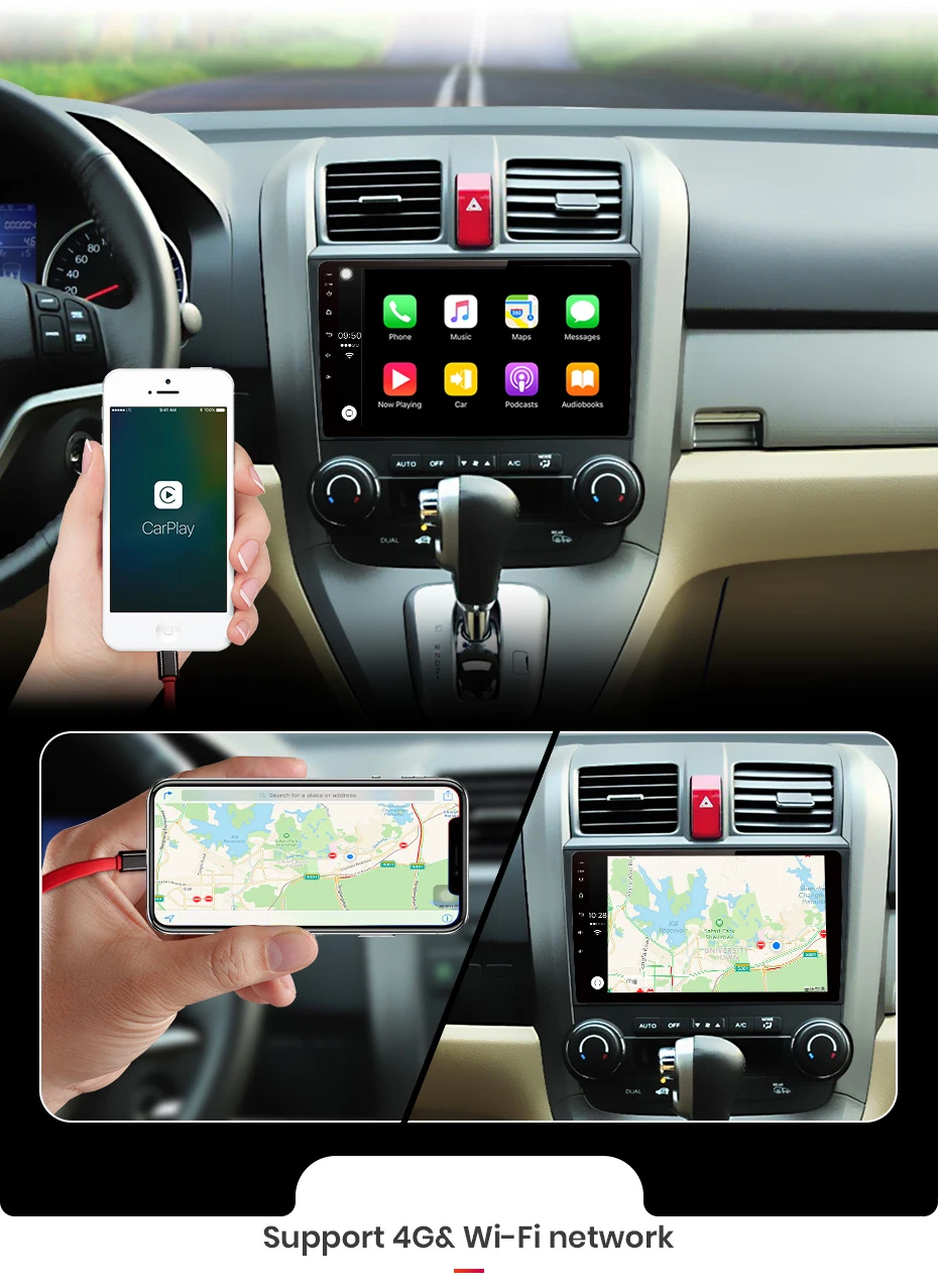 AWESAFE 4G+ 64G Android 8,1 " 2 Din автомобильный DVD CarPlay DSP gps Радио стерео плеер для Honda CRV 2007 2008 2009 2010 2011 без DVD